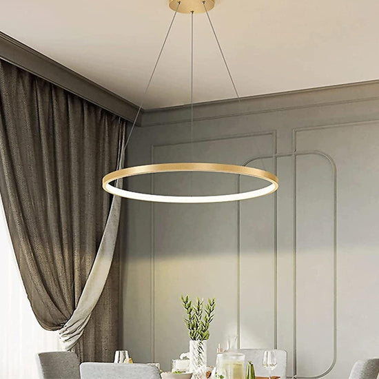 Lámpara colgante aluminio oro aro Ø 100 cm LED 58W - OYLC0006