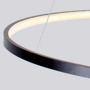 Lámpara colgante aluminio negro aro Ø 60 cm LED 38W