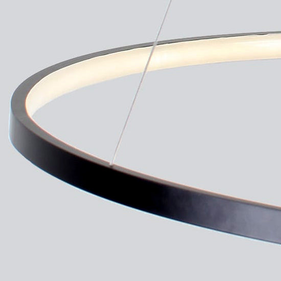 Lámpara colgante aluminio negro aro Ø 80 cm LED 48W - OYLC0003