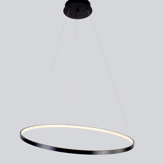Lámpara colgante aluminio negro aro Ø 80 cm LED 48W - OYLC0003