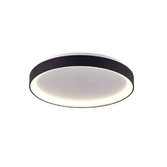 Plafón aluminio negro difusor acrílico Ø 28 cm LED 20W - OYPL0002