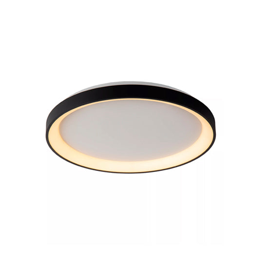 Plafón aluminio negro difusor acrílico Ø 28 cm LED 20W - OYPL0002