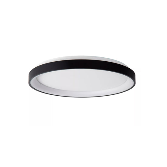 Plafón aluminio negro difusor acrílico Ø 28 cm LED 20W - OYPL0002
