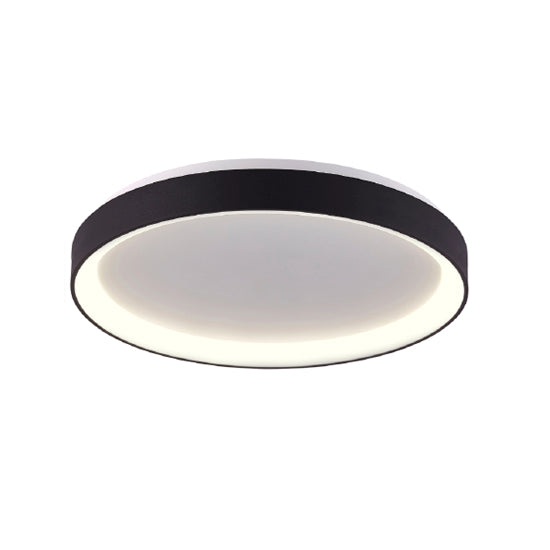 Plafón aluminio negro difusor acrílico Ø 38 cm LED 30W - OYPL0005