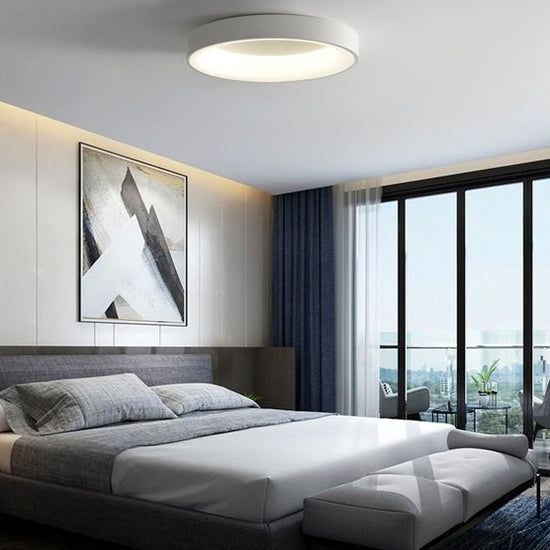 Plafón aluminio blanco difusor acrílico Ø 48 cm LED 38W - OYPL0007