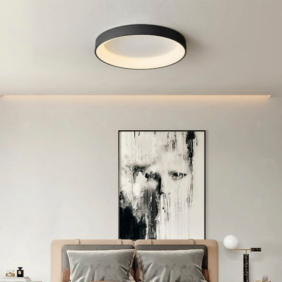 Plafón aluminio negro difusor acrílico Ø 48 cm LED 38W - OYPL0008