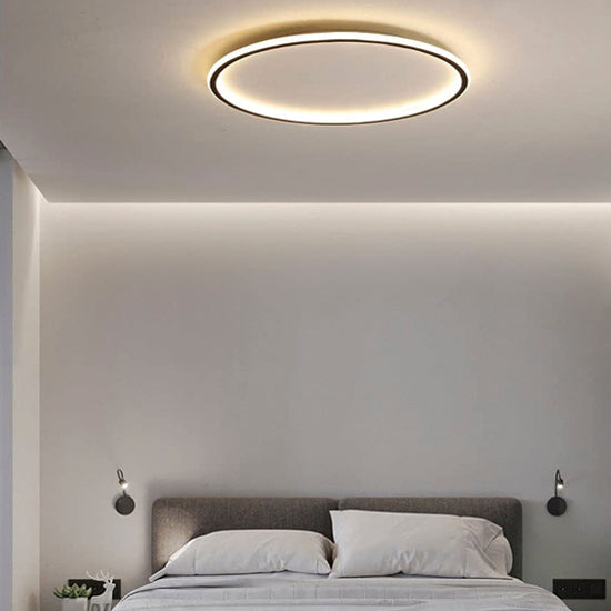 Plafón aluminio negro difusor acrílico Ø 50 cm LED 45W - OYPL0015