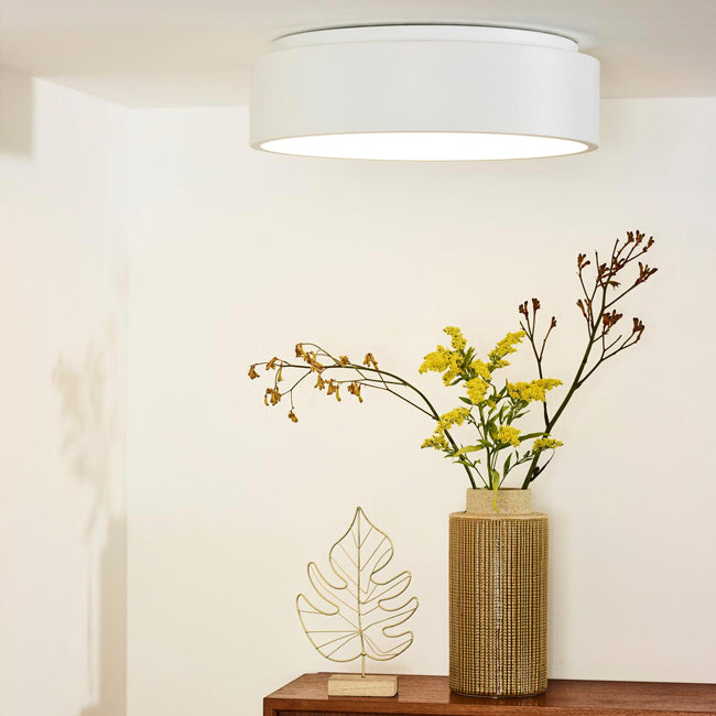 Plafón aluminio blanco difusor acrílico Ø 28 cm LED 20W - OYPL0016