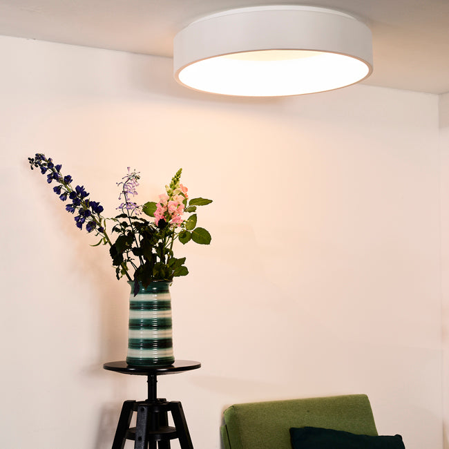 Plafón aluminio blanco difusor acrílico Ø 45 cm LED 30W - OYPL0018
