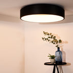 Plafón aluminio negro difusor acrílico Ø 45 cm LED 30W - OYPL0019