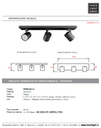 Foco aluminio negro 3 luces 47,7 cm GU10 - PHRE0014