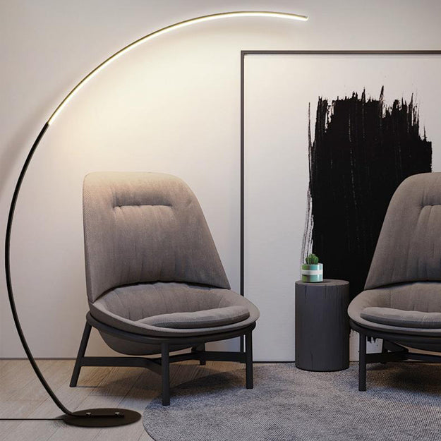 Lámpara de pie arco metal negro Ø32x95x1,69 cm LED 18W - RILP0021