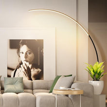 Cargar imagen en el visor de la galería, Lámpara de pie arco metal negro Ø32x95x1,69 cm LED 18W - RILP0021
