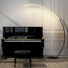 Cargar imagen en el visor de la galería, Lámpara de pie arco metal negro Ø32x95x1,69 cm LED 18W - RILP0021
