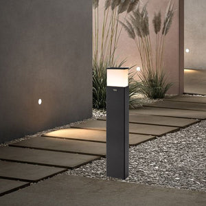 Farol aluminio pc opalino gris oscuro exterior 12,5x70x90 cm LED 9W - ROFA0001