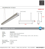 Lámpara colgante aluminio dimeable 90 cm LED 30W - SNLC0031