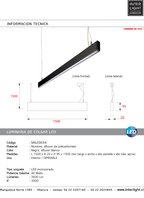 Lámpara colgante aluminio dimeable negro 1,50 cm LED 40W - SNLC0034