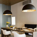 Lámpara colgante metal negro oro Ø80 cm 3 luces E27 - LGLC0065