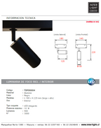 Foco metal negro para riel magnético 18x22 cm LED 10W 220V - TDFO0004