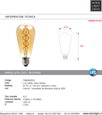 Ampolleta vintage ambar luz cálida LED 4W E27 - TOAM0035