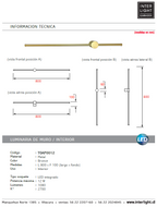Apliqué metal bronce luz indirecta 80 cm LED 12W - TOAP0012