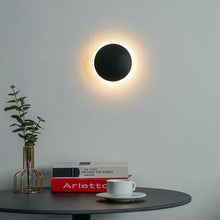 Cargar imagen en el visor de la galería, Apliqué metal negro luz indirecta eclipse Ø 13,5 cm LED 6W - TOAP0021
