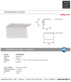 Apliqué metal blanco luz indirecta 20x10 cm LED 12W - TOAP0026