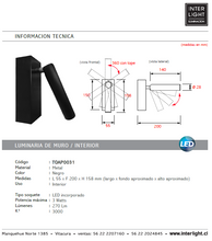 Cargar imagen en el visor de la galería, Apliqué metal negro direccionable LED 3W - TOAP0031
