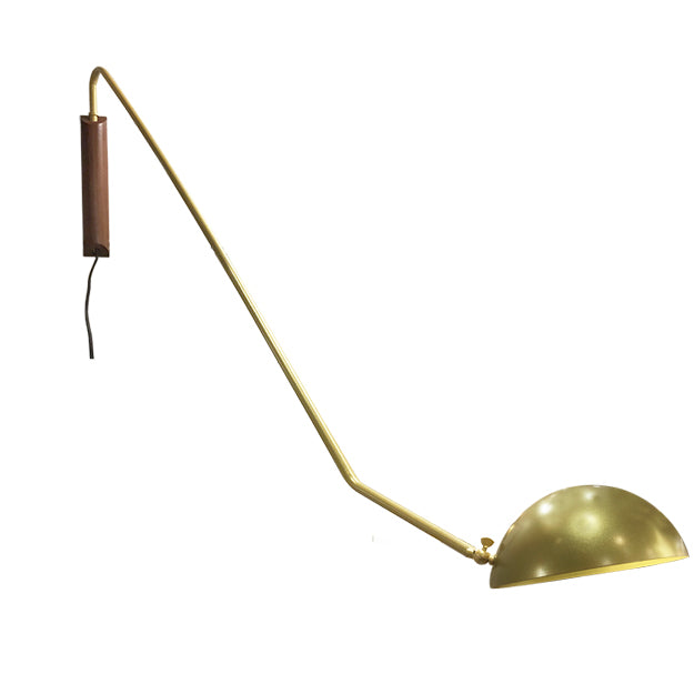 Apliqué metal dorado madera café 102 cm E27 - TOAP0032