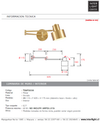 Aplique metal dorado articulado E27 - TOAP0038