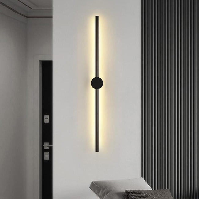 Apliqué lineal aluminio negro luz indirecta 80 cm LED - TOAP0041