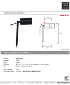 Estaca jardín metal negro IP65 Ø 6x24 cm GU10 - TOES0001