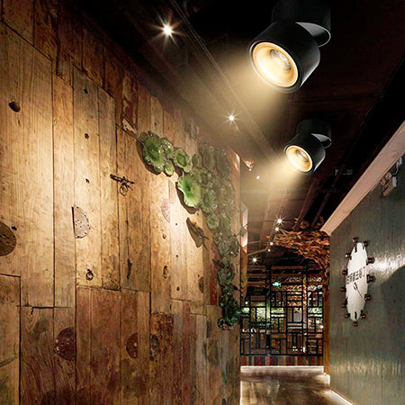 Foco sobrepuesto dimeable aluminio negro Ø 10 cm LED 12W - TOFO0005