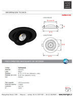 Foco embutido aluminio negro Ø 7 cm LED 4W - TOFO0009