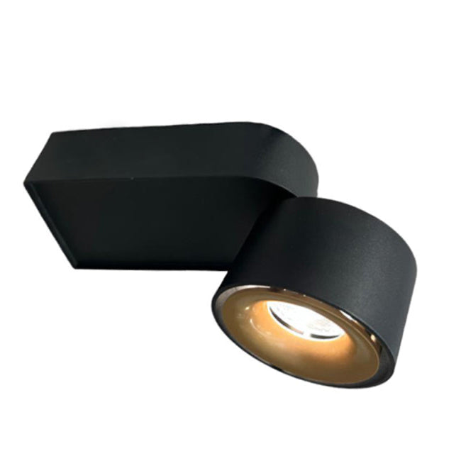 Foco sobrepuesto muro dimeable metal negro oro Ø 7,5x20  LED 12W - TOFO0038