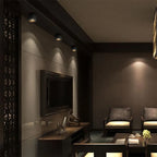Foco sobrepuesto dimeable fijo metal negro oro mate  9,5x11,4 cm LED 12W - TOFO0040