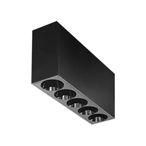 Foco sobrepuesto dimeable metal negro 14x7 cm 5 luces LED 2W - TOFO0055