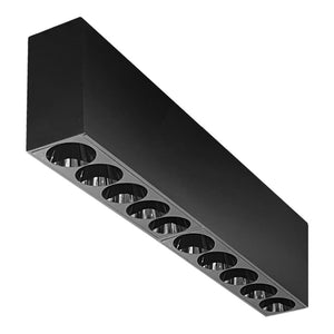 Foco sobrepuesto dimeable metal negro 27x7 cm 10 luces LED 2W - TOFO0057