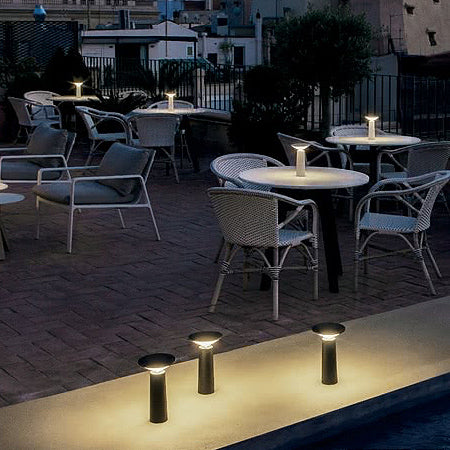 Lámpara sobremesa pvc acrílico negro Ø 14x20 cm LED 3W - TOLS0009