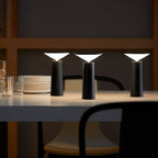 Lámpara sobremesa pvc acrílico negro Ø 14x20 cm LED 3W - TOLS0009