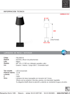 Lámpara sobremesa aluminio negro Ø 10,5x38 cm LED 3,5 W - TOLS0010