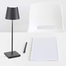 Cargar imagen en el visor de la galería, Lámpara sobremesa aluminio negro Ø 10,5x38 cm LED 3,5 W
