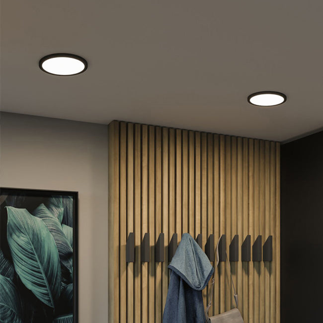 Plafón metal negro Ø 30 cm LED 28W - TOPL0006