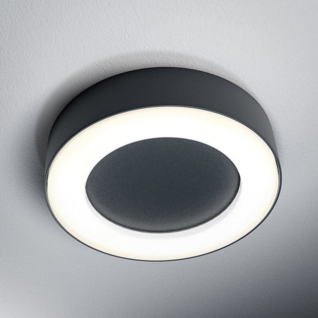 Plafón interior/exterior metal negro Ø 20 cm LED 12W - TOPL0010