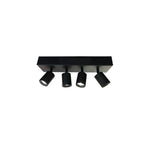 Foco metal dimeable negro mate 20x8 cm 4 luces LED 3W - TORE0001