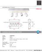 Foco metal dimeable blanco 20x8 cm 4 luces LED 3W - TORE0002