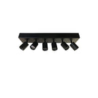 Foco metal dimeable negro mate 29x8 cm 6  luces LED 3W - TORE0003