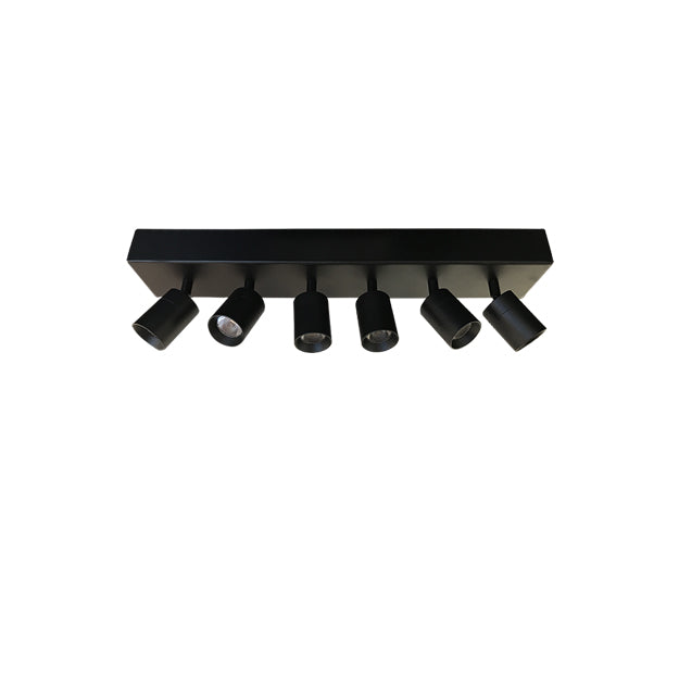 Foco metal dimeable negro mate 29x8 cm 6  luces LED 3W - TORE0003