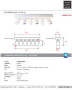 Foco metal dimeable blanco 29x8 cm 6  luces LED 3W - TORE0004