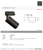 Foco riel metal negro Ø 5,2x13,5 cm GU10 - UXFO0002